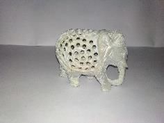 Three Cut Soapstone Elephant