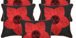 Styloworld Silk with Flower Patch Designer Cushion Covers