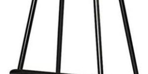 Wooden Top Bar Stool with Iron Cross Legs