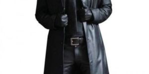 Mens Leather Trench Coat