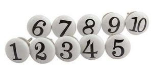 Numbers Ceramic Knob