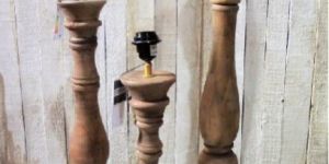 Weather Burn Finish Wooden Floor Lamp