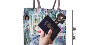 Canvas Tote Bag STB012- Globe Trotter