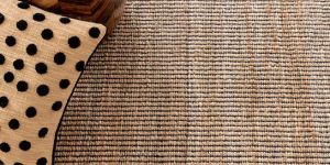 Jute Woven Gridwork Black Rugs