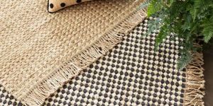 Jute Woven Kuba Black Rugs