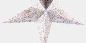 White(M) Paper with Red Print and Glitter Star