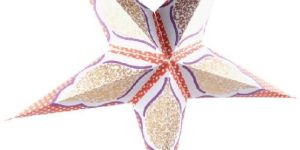 White Paper with 3 Colour Print and Glitter Star