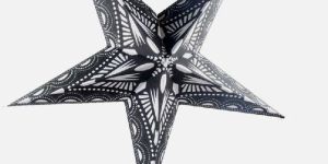 White Paper with Black Printing and Needle Pinning Design Star