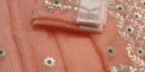 Kota Doria Gota Patti Work Saree