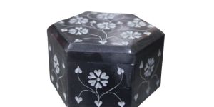 Black Soapstone Jewellery Box