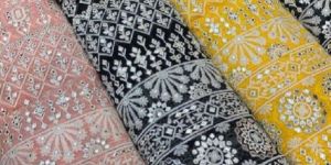 Gota Patti Mirror Work Embroidery Fabric
