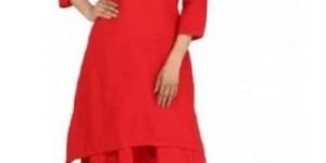 Red Kurti with Dhoti