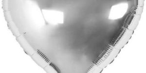 HIPPITY HOP SILVER 18 INCH HEART STAR FOIL BALLOON FOR PARTY DECORATION