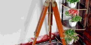 Antique Theater Marine Three Fold Wooden Tripod Stand