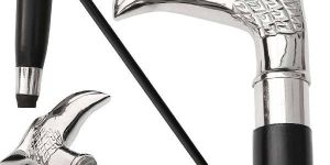 Vintage Eagle Head Solid Brass Teak Wood Walking Stick