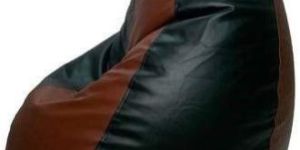 Brown and Black Beans Filled Cozy Bean Bag with Footstool