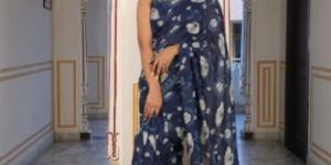 Indigo Dabu Printed Saree