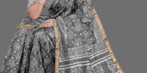 Kota Doria Block Print Saree