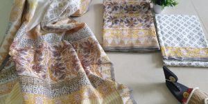 Maheshwari Suit Material with Maheshwari Dupatta