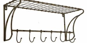 Wire Wall Shelf with Hooks