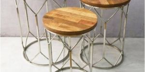 Wooden Top Round Stool