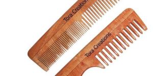 Neem Wood Set of 2 Wide Tooth & Dual Tooth Comb