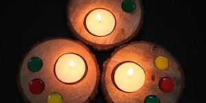 Wooden Tea Light Pack of 4 Coasters