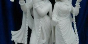 Marble White Radha Krishna Statue