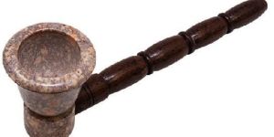 Wooden and Stone Smoking Pipe