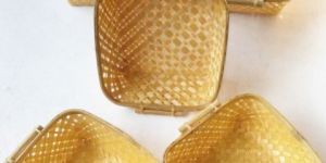 Side Handled Square Bamboo Basket