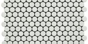 Penny Rounds Glossy White Mosaic Tiles