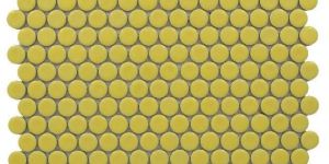 Penny Rounds Glossy Yellow Mosaic Tiles