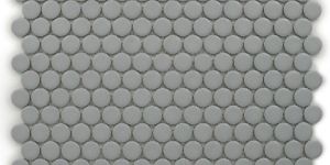 Penny Rounds Matt Grey Mosaic Tiles