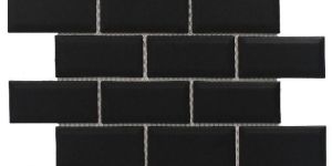 Rectangle Matt Black Mosaic Tiles