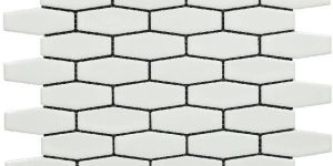 Stretch Hexagon Glossy White Mosaic Tiles