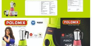 POLOMIX PUNCH 750W MIXER GRINDER WITH 3STAINLESS STEEL JARS