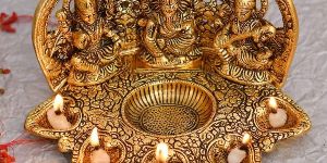 Metal Laxmi Ganesh Saraswati Idol