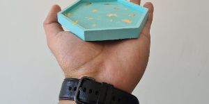 Hexagon Coaster Made up of White Cement