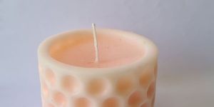 Hole Pattern Candle Peach