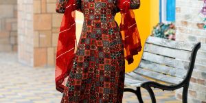 Rayon 3pc Suit with Pant Set with Bhagalpuri Dupatta