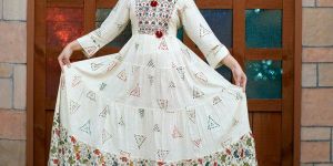 Rayon Triangular Tier Gown