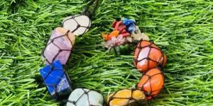 Seven Chakra Hanging Tumbled Stone