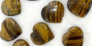 Tiger Eye Puffy Heart