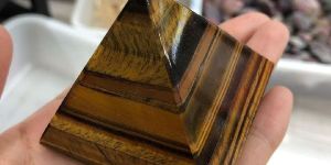 Tiger Eye Stone Pyramid