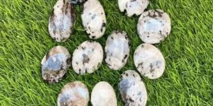 White Rainbow Moonstone Palm Stone