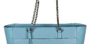 Tote Blue Leather Bag
