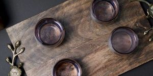 Wooden Tray with Brass Handle