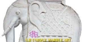 White Marble Elephant Statue