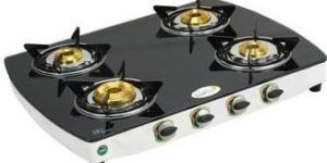 4 Burner Black Gas Stove