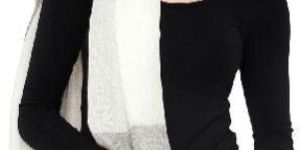 White Grey Silk Wool Stole